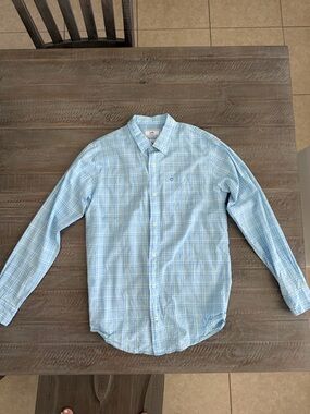 Southern Tide Light Blue Plaid Long-Sleeve Button-Down Shirt